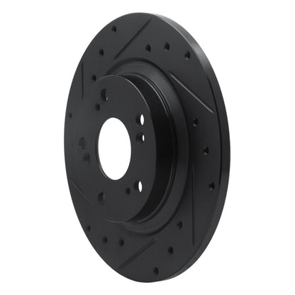 R1 Concepts Honda S2000 Rear Left Drilled & Slotted Brake Rotor – Black Finish, Part Number RNC - ECB - 59028L | rncECB - 59028L - JDMuscleSPK975913