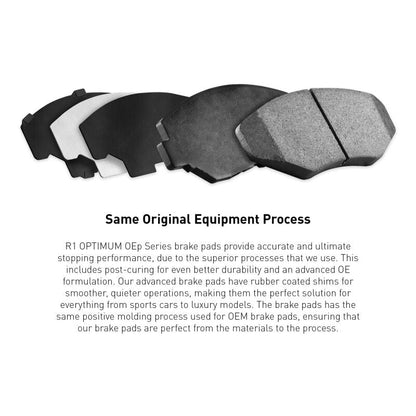 R1 Concepts R1 Optimum OEp Front Brake Pads for Honda Civic Wagon (1983 - 2006) | rnc2551 - 0256 - 00 - JDMuscleSPK942069