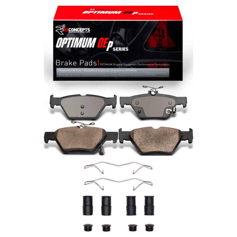 R1 Concepts R1 Optimum OEp Rear Brake Pads and Hardware Kit for 2015 - 2025 Subaru Impreza | rnc2551 - 1808 - 01 - JDMuscleSPK936737