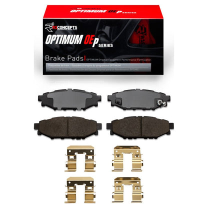 R1 Concepts R1 Optimum OEp Rear Brake Pads & Hardware Kit for Subaru Crosstrek 2005 - 2023 | rnc2551 - 1114 - 01 - JDMuscleSPK936605