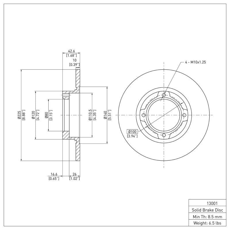 R1 Concepts Rear Brake Rotor for 1985 - 1991 Subaru Loyale | Part Number RNCERE - 13001 | rncERE - 13001 - JDMuscleSPK977615