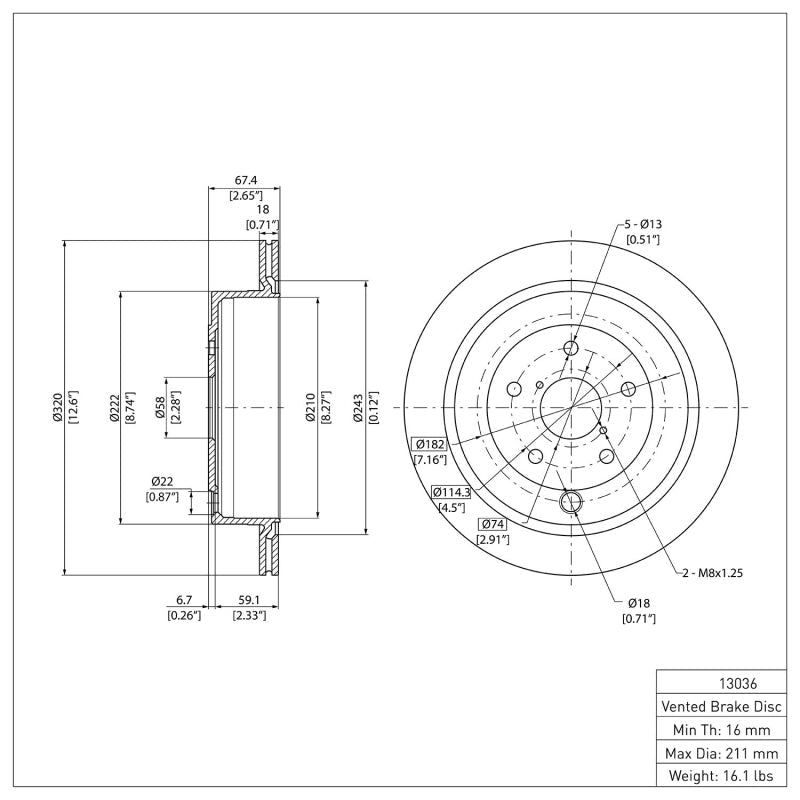 R1 Concepts Rear Brake Rotor for 2006 - 2014 Subaru B9 Tribeca | Part RNCERE - 13036 | rncERE - 13036 - JDMuscleSPK938415