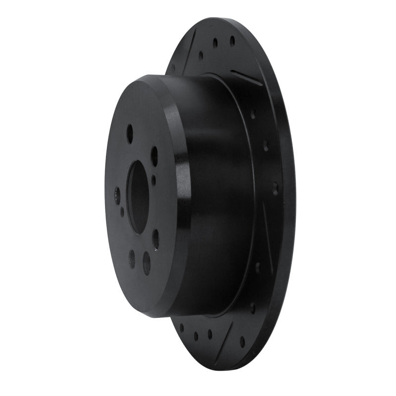 R1 Concepts Rear Left Drilled & Slotted Black Brake Rotor for 1994 - 1995 Toyota Celica | rncECB - 76060L - JDMuscleSPK983699
