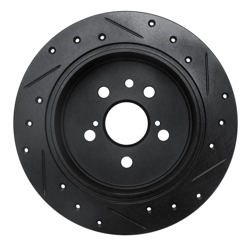R1 Concepts Rear Left Drilled & Slotted Black Brake Rotor for 1994 - 1995 Toyota Celica | rncECB - 76060L - JDMuscleSPK983699