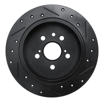 R1 Concepts Rear Left Drilled & Slotted Black Brake Rotor for 1994 - 1995 Toyota Celica | rncECB - 76060L - JDMuscleSPK983699