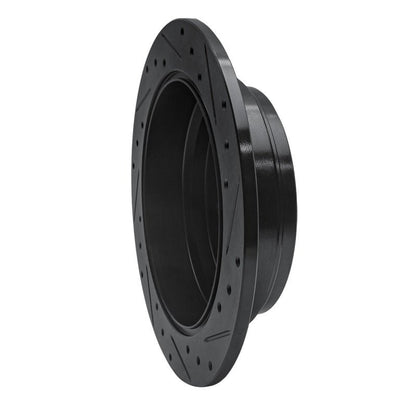 R1 Concepts Rear Left Drilled & Slotted Black Brake Rotor for 2002 - 2004 Honda Odyssey | rncECB - 59047L - JDMuscleSPK975942