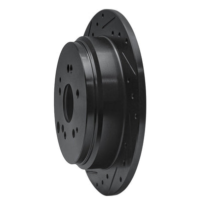 R1 Concepts Rear Left Drilled & Slotted Black Brake Rotor for 2002 - 2004 Honda Odyssey | rncECB - 59047L - JDMuscleSPK975942