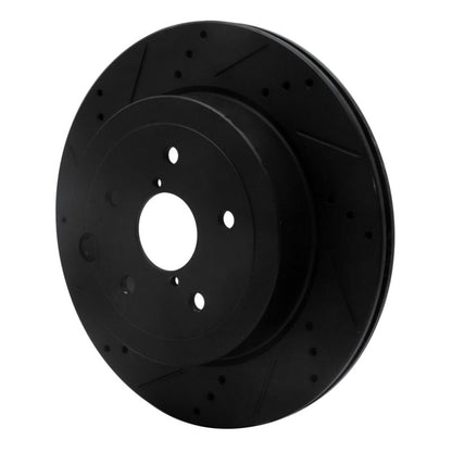 R1 Concepts Rear Left Drilled & Slotted Black Brake Rotor for 2008 - 2020 Subaru WRX | rncECB - 13022L - JDMuscleSPK973630