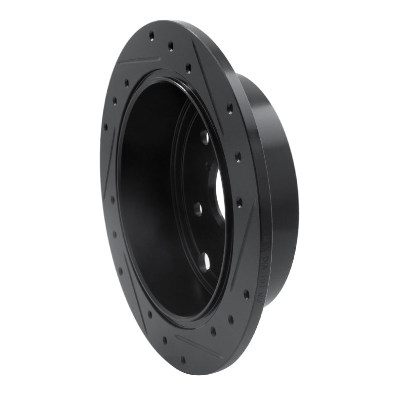 R1 Concepts Rear Left Drilled & Slotted Black Brake Rotor for 2015 - 2021 Subaru WRX | rncECB - 13024L - JDMuscleSPK973634