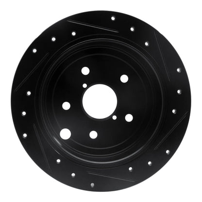 R1 Concepts Rear Left Drilled & Slotted Black Brake Rotor for 2015 - 2021 Subaru WRX | rncECB - 13024L - JDMuscleSPK973634