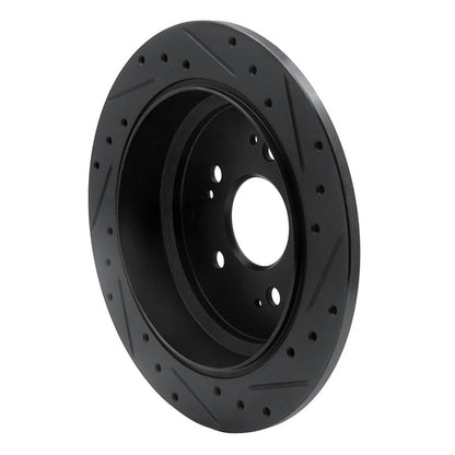 R1 Concepts Rear Left Drilled & Slotted Black Brake Rotor for Honda Odyssey 2005 - 2010 | rncECB - 59050L - JDMuscleSPK975946