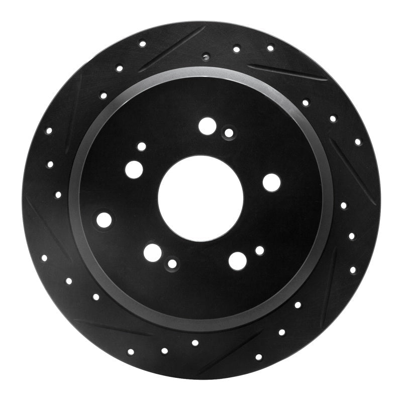 R1 Concepts Rear Left Drilled & Slotted Black Brake Rotor for Honda Odyssey 2005 - 2010 | rncECB - 59050L - JDMuscleSPK975946