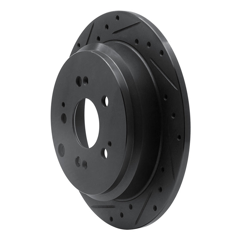 R1 Concepts Rear Left Drilled & Slotted Black Brake Rotor for Honda Odyssey 2005 - 2010 | rncECB - 59050L - JDMuscleSPK975946