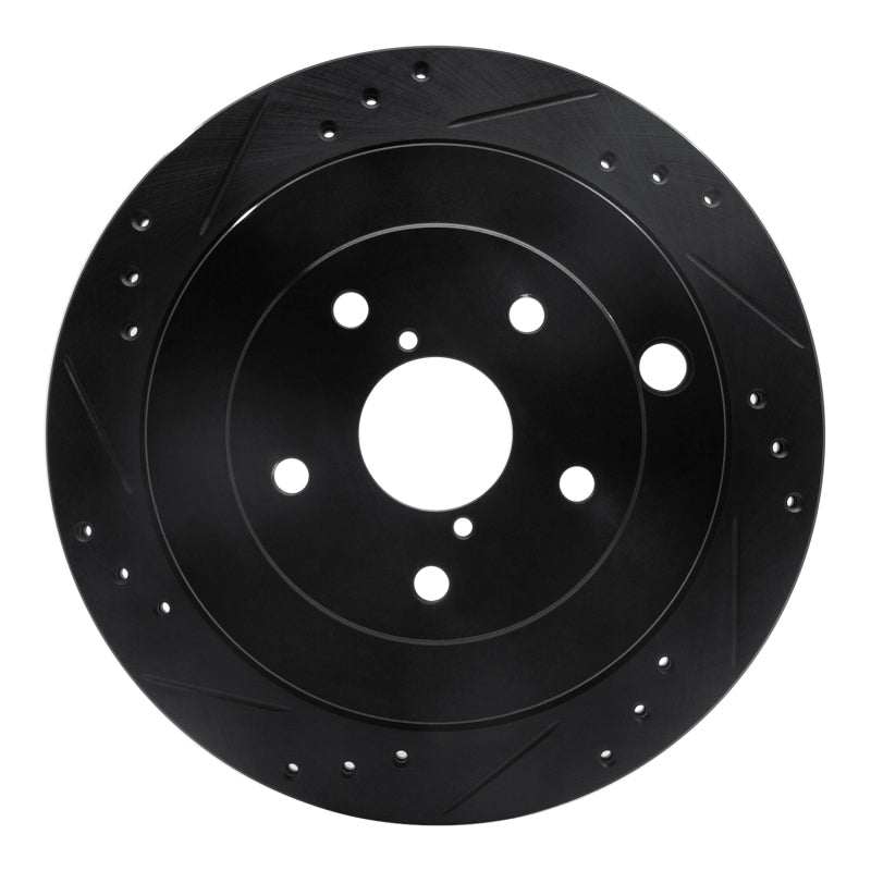 R1 Concepts Rear Left Drilled & Slotted Black Brake Rotor for Subaru Tribeca 2006 - 2014 | rncECB - 13036L - JDMuscleSPK973658