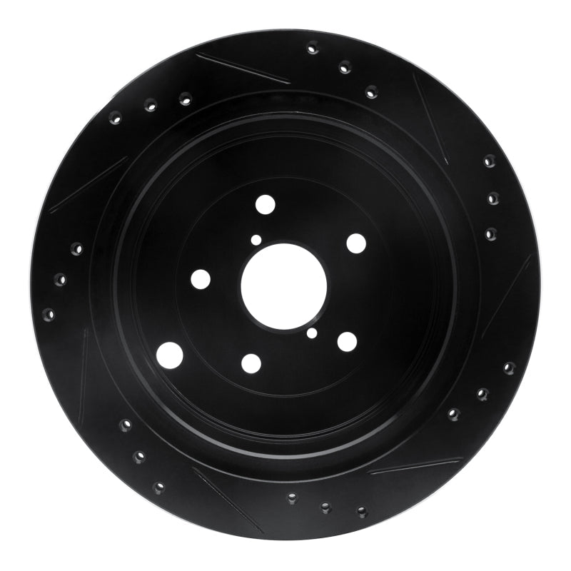 R1 Concepts Rear Left Drilled & Slotted Black Brake Rotor for Subaru Tribeca 2006 - 2014 | rncECB - 13036L - JDMuscleSPK973658