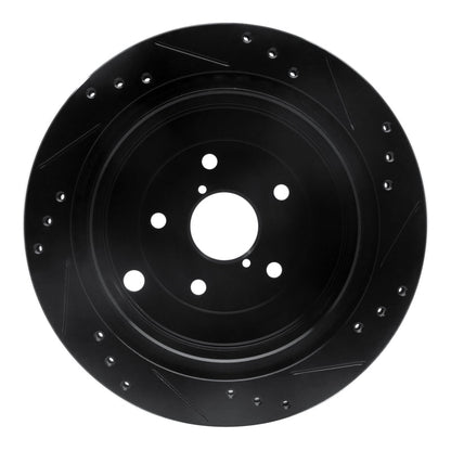 R1 Concepts Rear Left Drilled & Slotted Black Brake Rotor for Subaru Tribeca 2006 - 2014 | rncECB - 13036L - JDMuscleSPK973658