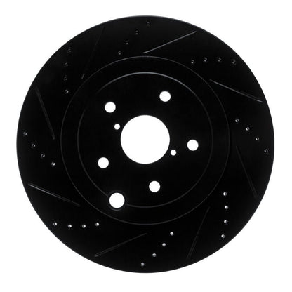 R1 Concepts Rear Left Drilled & Slotted Black Brake Rotor for Subaru WRX 2018 - 2025 – Part No. rncECB - 13042L | rncECB - 13042L - JDMuscleSPK973668