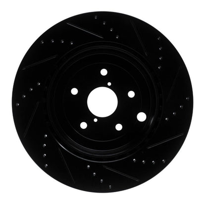 R1 Concepts Rear Left Drilled & Slotted Black Brake Rotor for Subaru WRX 2018 - 2025 – Part No. rncECB - 13042L | rncECB - 13042L - JDMuscleSPK973668