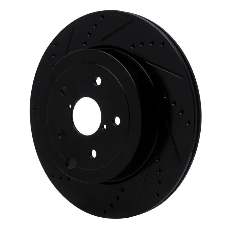 R1 Concepts Rear Left Drilled & Slotted Black Brake Rotor for Subaru WRX 2018 - 2025 – Part No. rncECB - 13042L | rncECB - 13042L - JDMuscleSPK973668