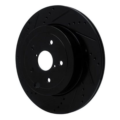 R1 Concepts Rear Left Drilled & Slotted Black Brake Rotor for Subaru WRX 2018 - 2025 – Part No. rncECB - 13042L | rncECB - 13042L - JDMuscleSPK973668