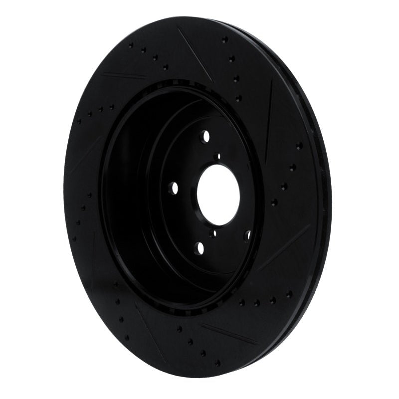 R1 Concepts Rear Left Drilled & Slotted Black Brake Rotor for Subaru WRX 2018 - 2025 – Part No. rncECB - 13042L | rncECB - 13042L - JDMuscleSPK973668
