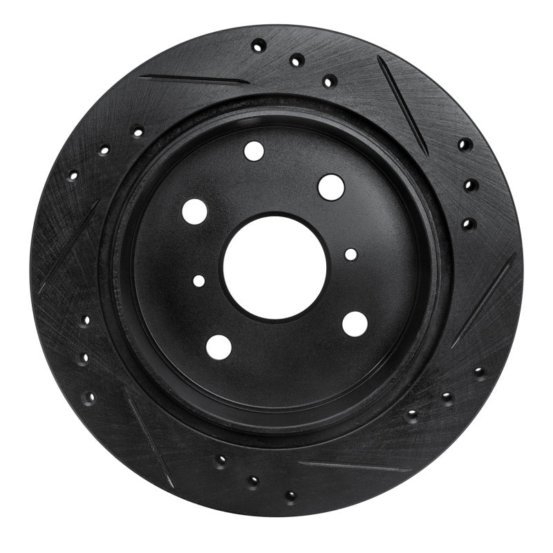 R1 Concepts Rear Left Drilled & Slotted Black Brake Rotor for Toyota Celica 1982 - 1985 | rncECB - 76014L - JDMuscleSPK983655