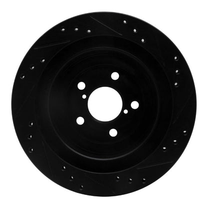 R1 Concepts Rear Left Drilled & Slotted Brake Rotor for 2005 - 2009 Subaru Legacy | rncECB - 13019L - JDMuscleSPK973624
