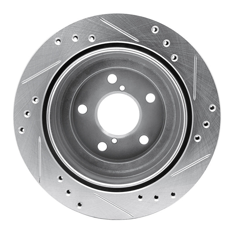 R1 Concepts Rear Left Drilled & Slotted Silver Brake Rotor for 1990 - 1994 Subaru Legacy | rncEDZ - 13010L - JDMuscleSPK984443