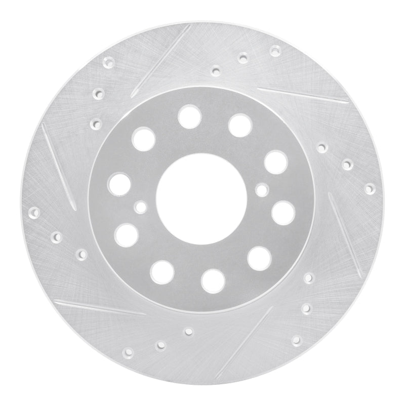 R1 Concepts Rear Left Drilled & Slotted Silver Brake Rotor for 1991 - 1995 Toyota MR2 | rncEDZ - 76048L - JDMuscleSPK987535