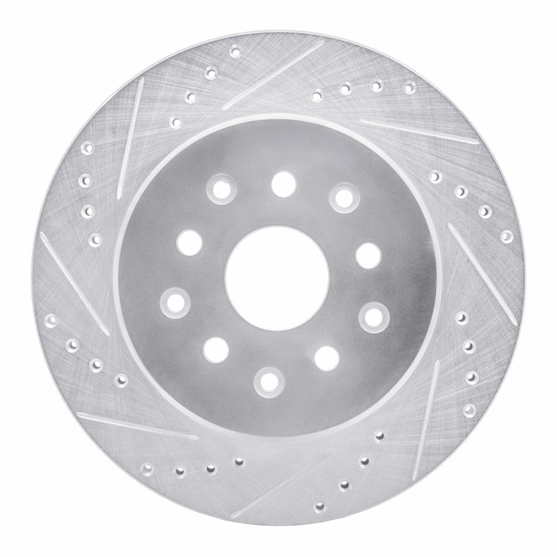 R1 Concepts Rear Left Drilled & Slotted Silver Brake Rotor for 1993 - 1998 Toyota Supra | rncEDZ - 76064L - JDMuscleSPK987551
