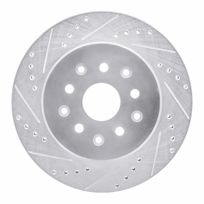 R1 Concepts Rear Left Drilled & Slotted Silver Brake Rotor for 1993 - 1998 Toyota Supra | rncEDZ - 76064L - JDMuscleSPK987551