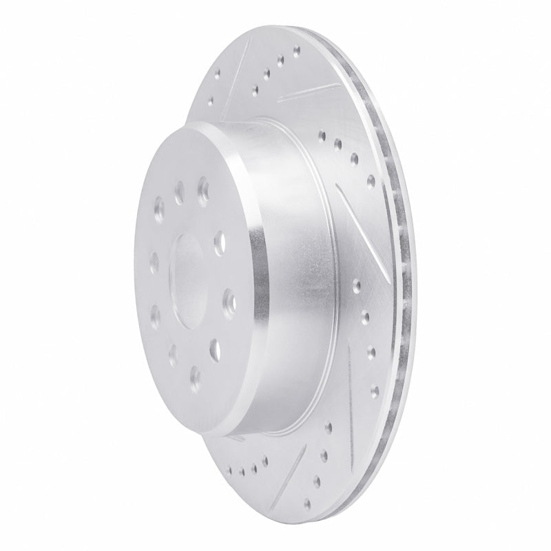 R1 Concepts Rear Left Drilled & Slotted Silver Brake Rotor for 1993 - 1998 Toyota Supra | rncEDZ - 76064L - JDMuscleSPK987551