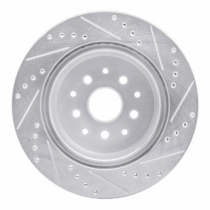 R1 Concepts Rear Left Drilled & Slotted Silver Brake Rotor for 1993 - 1998 Toyota Supra | rncEDZ - 76064L - JDMuscleSPK987551