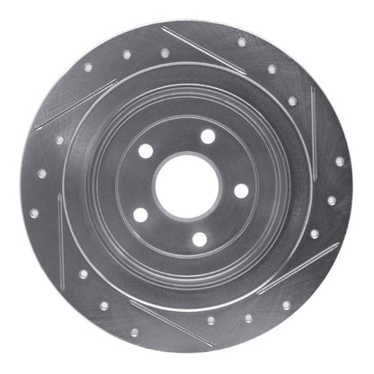 R1 Concepts Rear Left Drilled & Slotted Silver Brake Rotor for 2000 - 2006 Subaru Outback | rncEDZ - 13032L - JDMuscleSPK976846