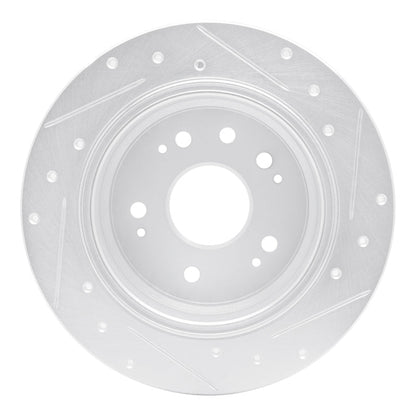 R1 Concepts Rear Left Drilled & Slotted Silver Brake Rotor for 2002 - 2004 Honda CR - V | rncEDZ - 59046L - JDMuscleSPK986471