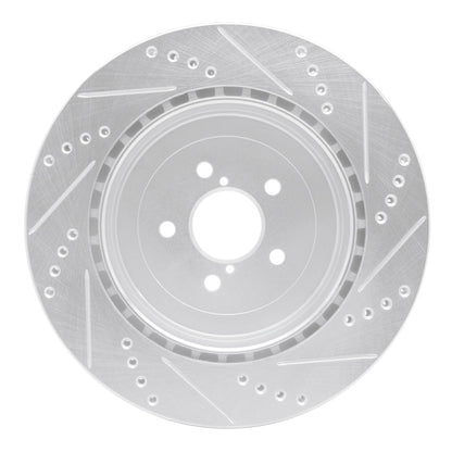 R1 Concepts Rear Left Drilled & Slotted Silver Brake Rotor for 2003 - 2004 Subaru Impreza | rncEDZ - 13015L - JDMuscleSPK984451