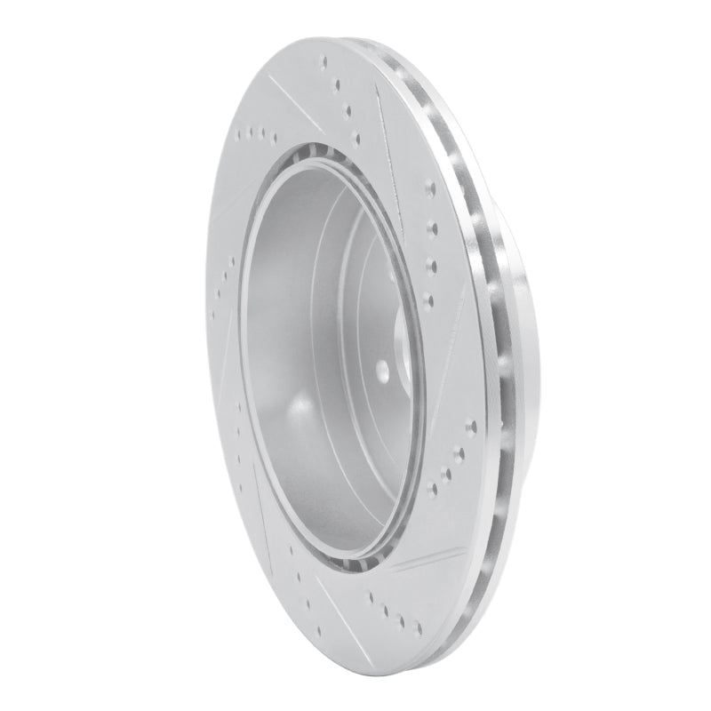 R1 Concepts Rear Left Drilled & Slotted Silver Brake Rotor for 2003 - 2004 Subaru Impreza | rncEDZ - 13015L - JDMuscleSPK984451