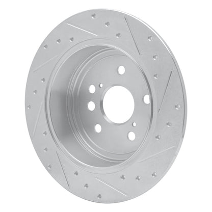 R1 Concepts Rear Left Drilled & Slotted Silver Brake Rotor for 2004 - 2005 Toyota RAV4 | rncEDZ - 76132L - JDMuscleSPK987643