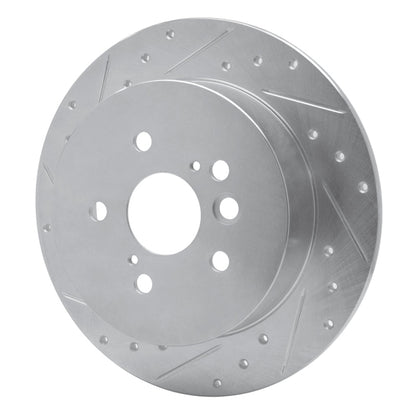 R1 Concepts Rear Left Drilled & Slotted Silver Brake Rotor for 2004 - 2005 Toyota RAV4 | rncEDZ - 76132L - JDMuscleSPK987643