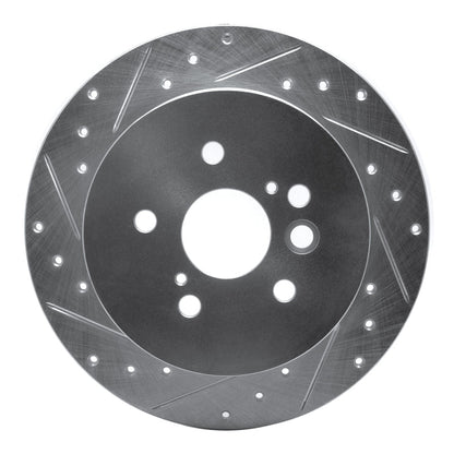 R1 Concepts Rear Left Drilled & Slotted Silver Brake Rotor for 2004 - 2005 Toyota RAV4 | rncEDZ - 76132L - JDMuscleSPK987643