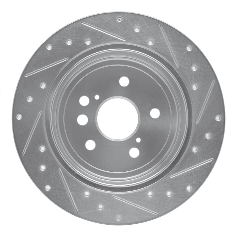 R1 Concepts Rear Left Drilled & Slotted Silver Brake Rotor for 2004 - 2005 Toyota RAV4 | rncEDZ - 76132L - JDMuscleSPK987643