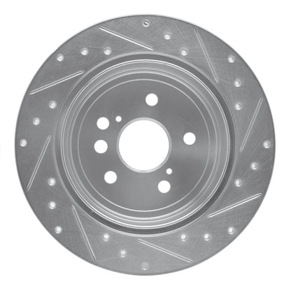 R1 Concepts Rear Left Drilled & Slotted Silver Brake Rotor for 2004 - 2005 Toyota RAV4 | rncEDZ - 76132L - JDMuscleSPK987643
