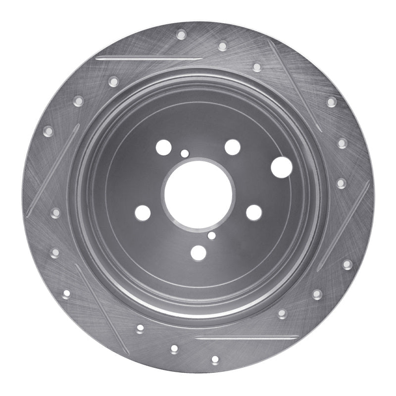 R1 Concepts Rear Left Drilled & Slotted Silver Brake Rotor for 2008 - 2015 Subaru Impreza | rncEDZ - 13021L - JDMuscleSPK976840