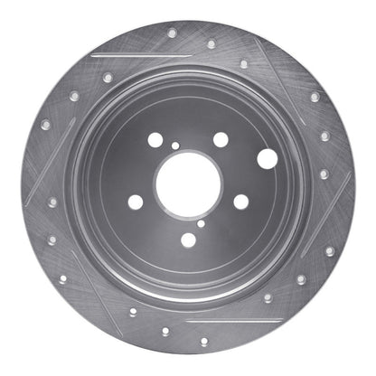 R1 Concepts Rear Left Drilled & Slotted Silver Brake Rotor for 2008 - 2015 Subaru Impreza | rncEDZ - 13021L - JDMuscleSPK976840