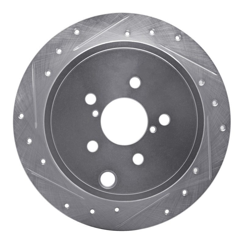 R1 Concepts Rear Left Drilled & Slotted Silver Brake Rotor for 2008 - 2015 Subaru Impreza | rncEDZ - 13021L - JDMuscleSPK976840