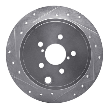 R1 Concepts Rear Left Drilled & Slotted Silver Brake Rotor for 2008 - 2015 Subaru Impreza | rncEDZ - 13021L - JDMuscleSPK976840