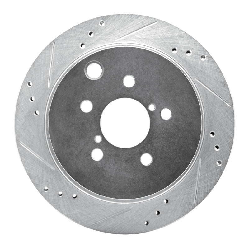 R1 Concepts Rear Left Drilled & Slotted Silver Brake Rotor for 2014 - 2018 Subaru Forester | rncEDZ - 13027L - JDMuscleSPK976844