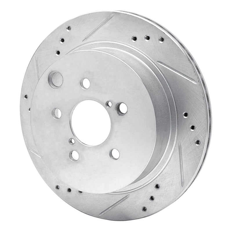 R1 Concepts Rear Left Drilled & Slotted Silver Brake Rotor for 2014 - 2018 Subaru Forester | rncEDZ - 13027L - JDMuscleSPK976844