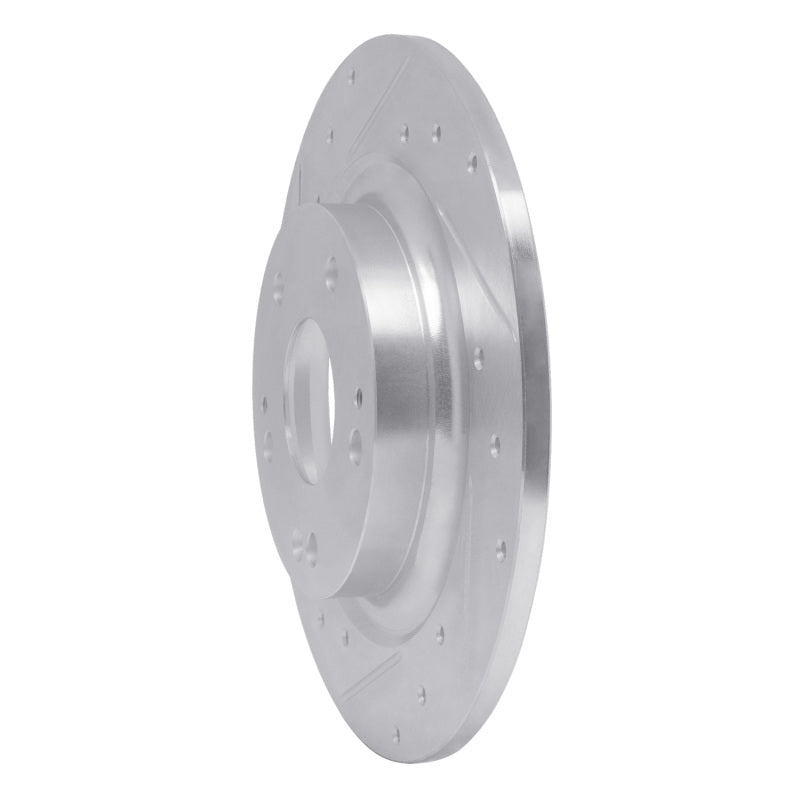 R1 Concepts Rear Left Drilled & Slotted Silver Brake Rotor for 2017 - 2020 Honda Civic Coupe | rncEDZ - 59068L - JDMuscleSPK986500