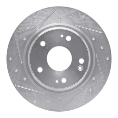 R1 Concepts Rear Left Drilled & Slotted Silver Brake Rotor for 2017 - 2020 Honda Civic Coupe | rncEDZ - 59068L - JDMuscleSPK986500